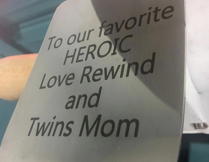 Laser marking on metal plate
