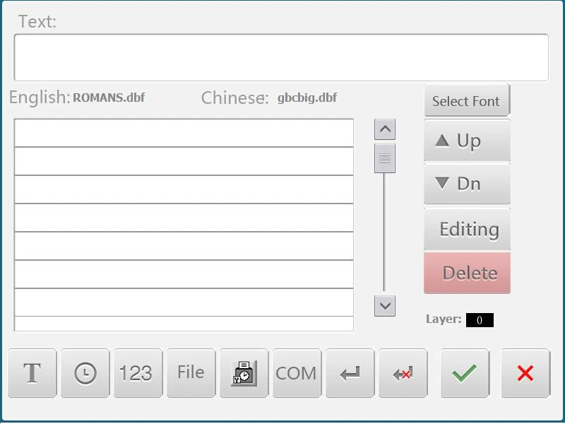 Laser machine software interface